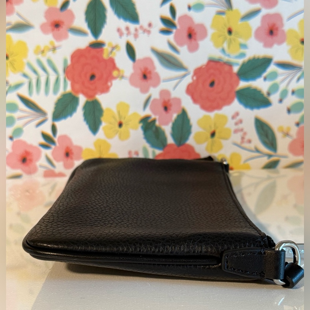 Michael Kors Jet Set Small Pebbled Leather Convertible Wristlet Bag Black NWT - Picture 9 of 13